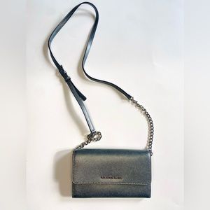 Silver Michael Kors wallet crossbody bag